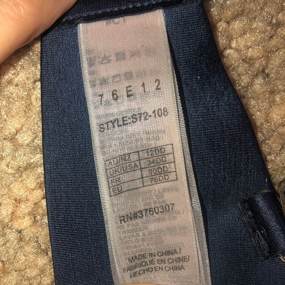 Stella McCartney Mesh Balconette Bra Dark Ink Azure Blue 34DD - Picture 10 of 11